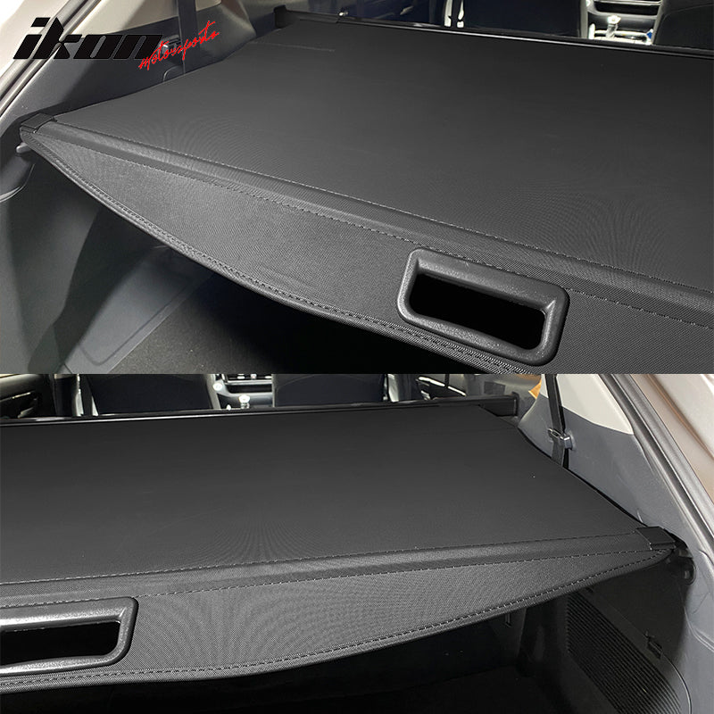 IKON MOTORSPORTS, Rear Cargo Cover Compatible With 2020-2025 Toyota Highlander, Retractable Rear Trunk Security Cargo Cover Luggage Shade