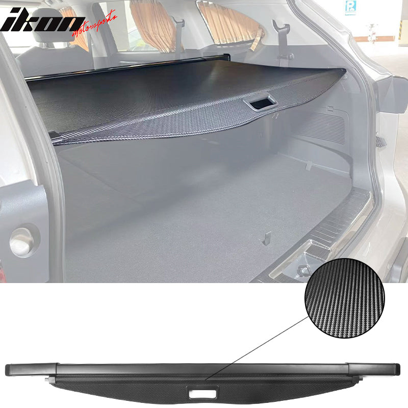 IKON MOTORSPORTS 3-in-1 Trunk Liner Set, Fits 2020-2025 Toyota Highlander, Storage Organized Carbon Fiber Texture Cargo Cover & All-Weather Protection Waterproof Trunk Floor Mat & Backrest Mat