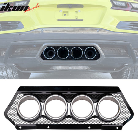 For 20-25 Chevy Corvette C8 Rear Diffuser Lip Silver Quad Exhaust Tip + Grille