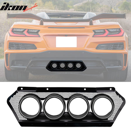 Fits 20-25 Corvette C8 Rear Bumper Cover + Black Quad Exhaust Tip Trunk Spoiler