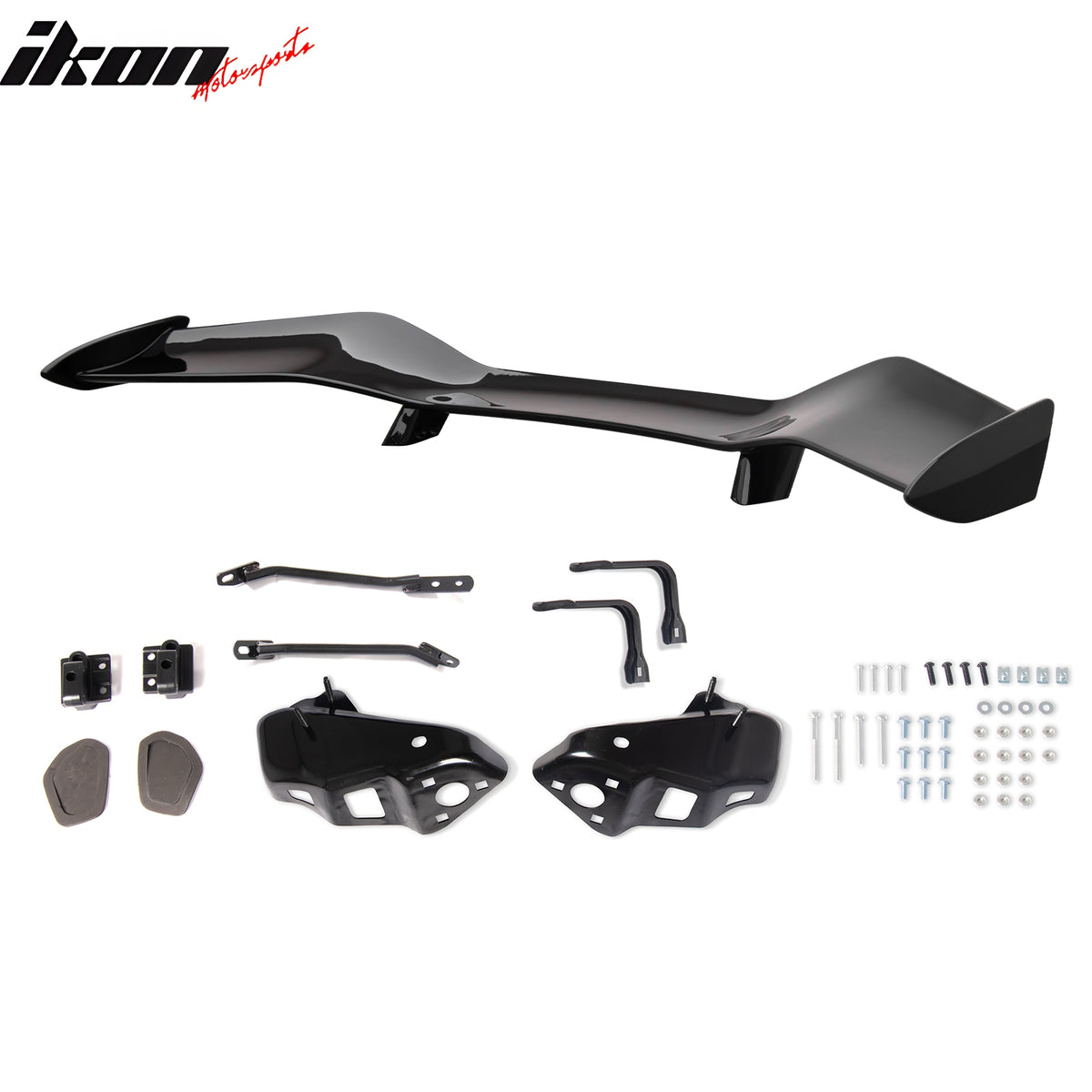 Fits 20-25 Corvette C8 Rear Bumper Black Quad Exhaust Muffler + Trunk Spoiler