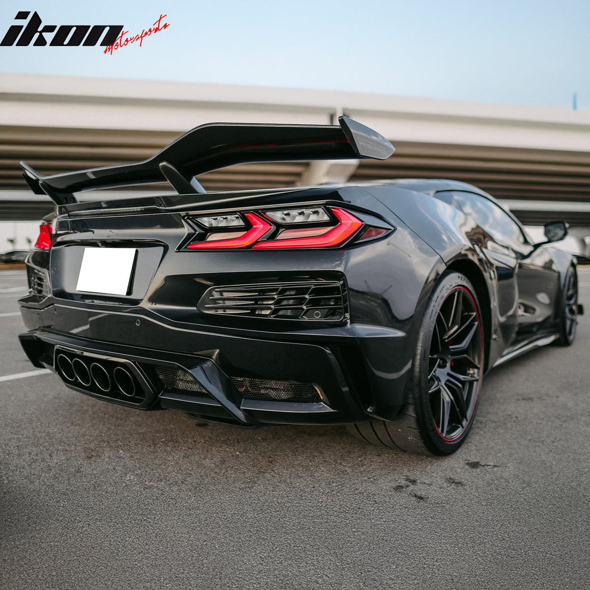 Fits 20-25 Chevy Corvette C8 Z06 PP Rear Bumper Cover Replacement W/ ABS Grilles