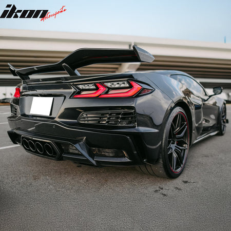 Fits 20-25 Chevy Corvette C8 Z06 PP Rear Bumper Cover Replacement W/ ABS Grilles