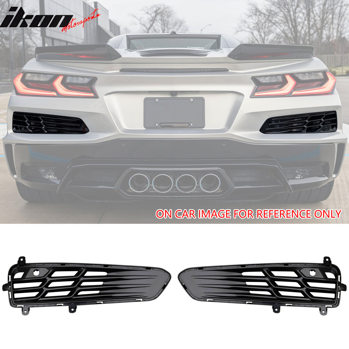 Fits 20-25 Chevy Corvette C8 Z06 PP Rear Bumper Cover Replacement W/ ABS Grilles