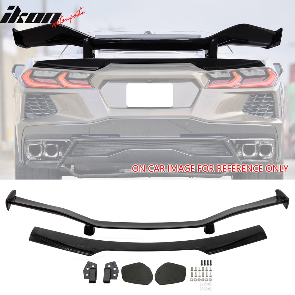 2020-2025 Chevy Corvette C8 Z07 Style Pearl Black Trunk Spoiler Panel
