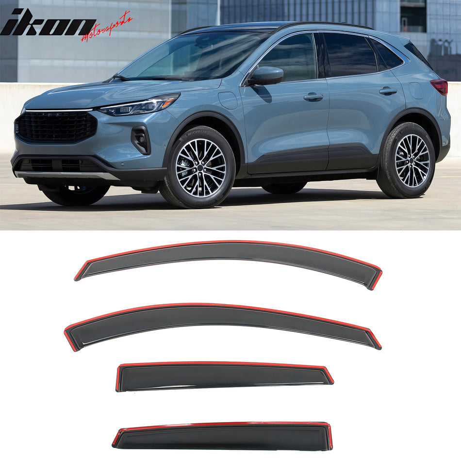 Window Visors for Ford Escape 2020-2025 In Channel Acrylic Rain Sun Guard
