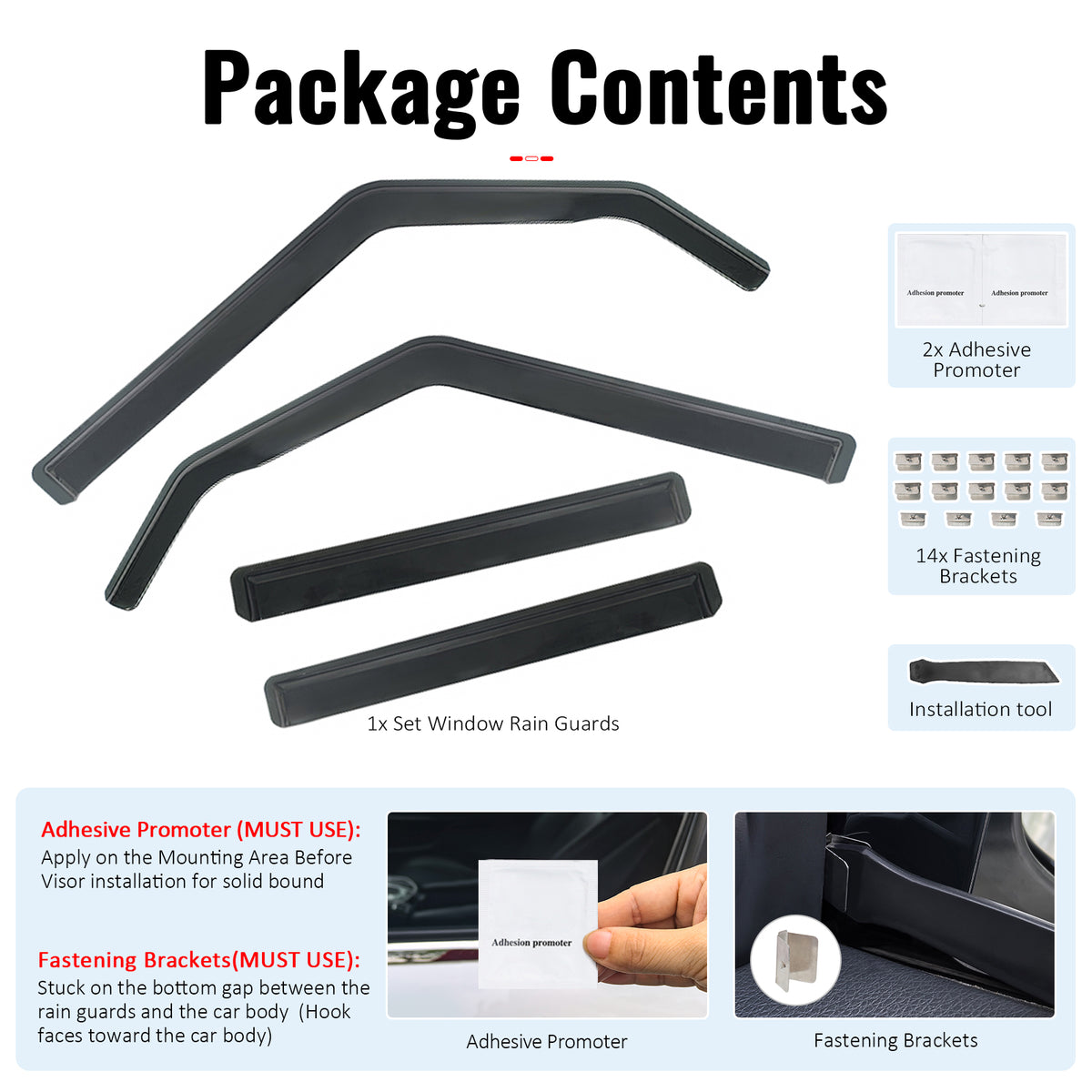 Fits 20-25 Land Rover Defender 110 130 In-Channel Window Visors Deflectors PC