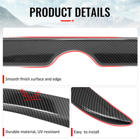 Fits 20-25 Nissan Sentra SR Style Carbon Fiber Print Rear Trunk Spoiler Wing ABS