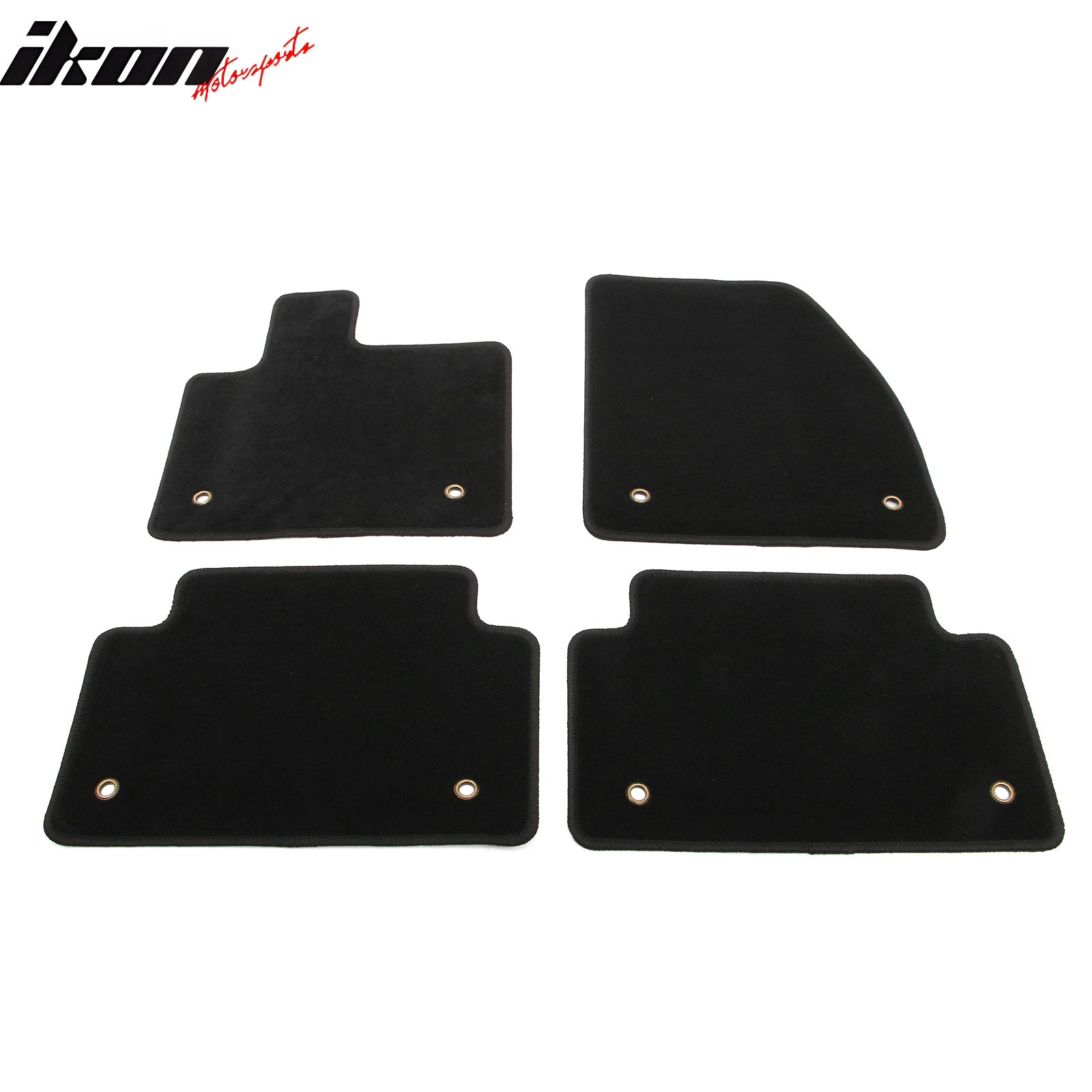 IKON MOTORSPORTS, Nylon Car Floor Mats Compatible with 2020-2025 Land Rover Rover Range Evoque, OE Fitment Style Black Driver Passenger Car Carpets, Front Rear 4PCS Full Set