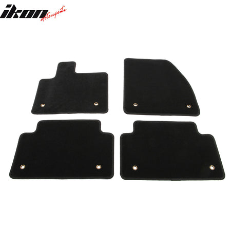 IKON MOTORSPORTS, Nylon Car Floor Mats Compatible with 2020-2025 Land Rover Rover Range Evoque, OE Fitment Style Black Driver Passenger Car Carpets, Front Rear 4PCS Full Set