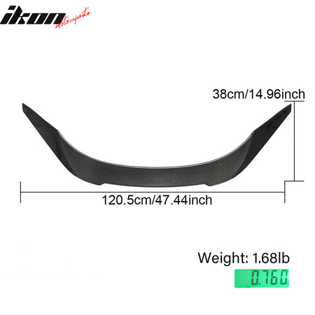 IKON MOTORSPORTS, Trunk Spoiler Compatible with 2020-2026 Toyota GR Supra A90 A91, V Style Gloss Real Carbon Fiber Rear Trunk Lid Spoiler Wing Lip