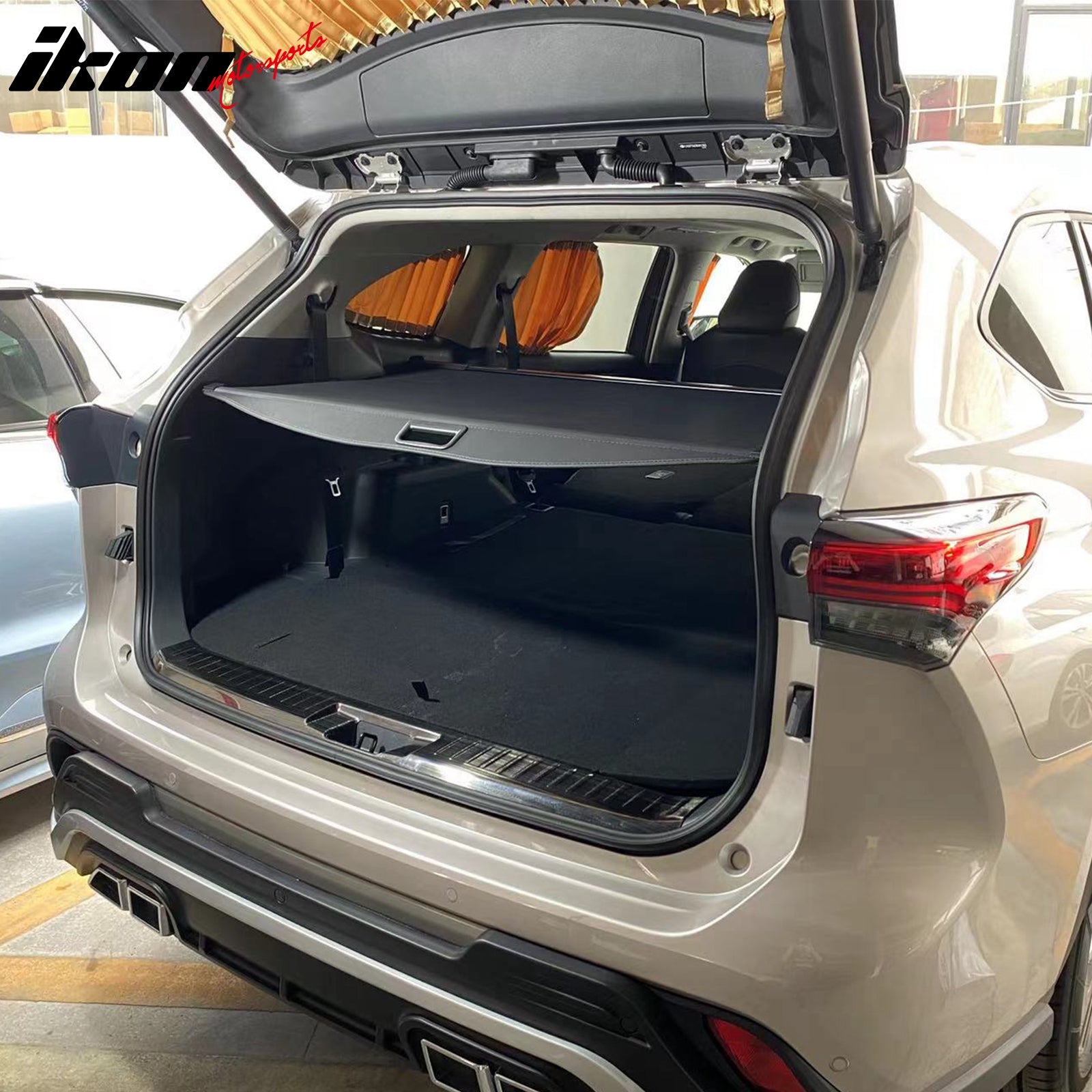 Fits 20-25 Toyota Highlander 3D TPE Rear Trunk Mat + Backrest Mat + Cargo Cover