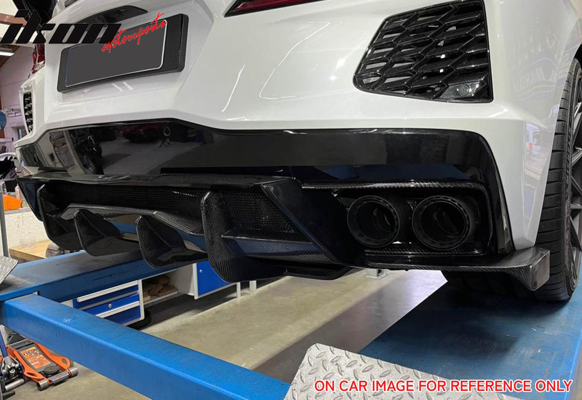 2020 - 2025 Chevy Corvette C8 Gloss Black Rear Bumper Diffuser ABSIkon Motorsports
