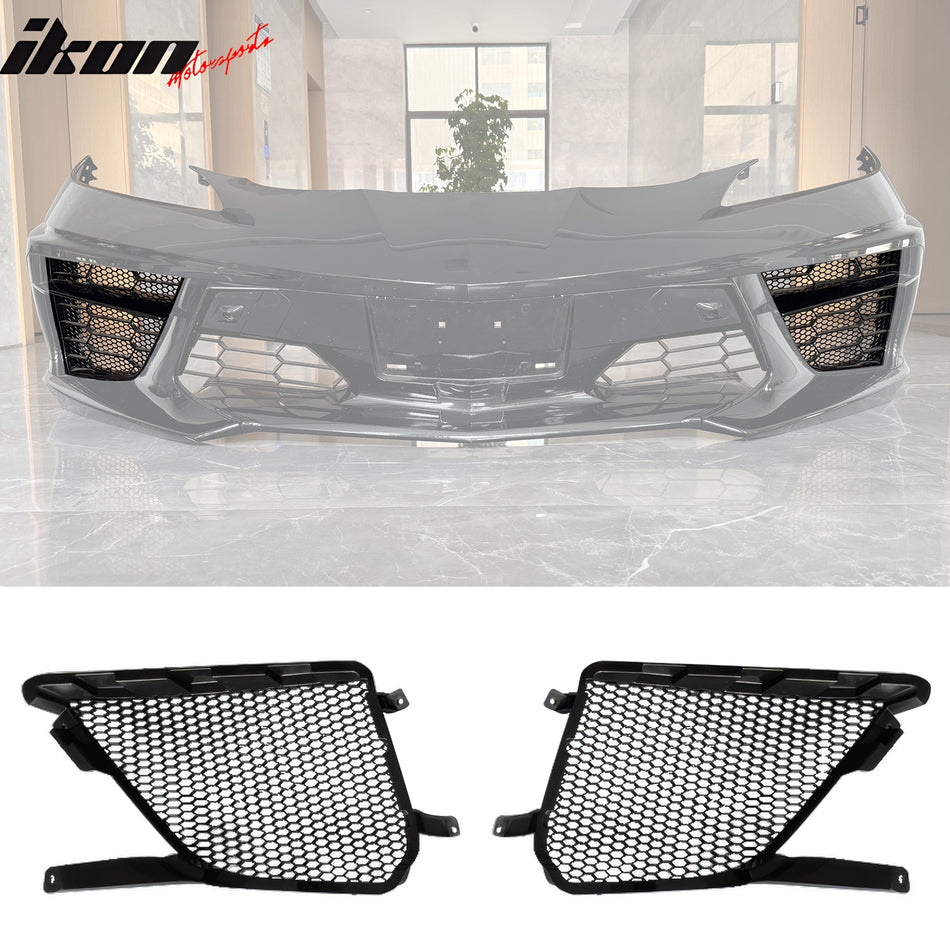 2020-2025 Chevy Corvette Stingray Z51 Front Bumper Lower Grilles ABS