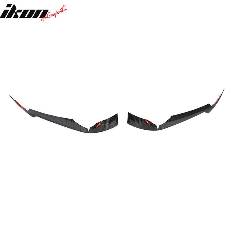 Fits 20-25 Chevrolet Corvette C8 IKON Front Bumper Canard Splitters Carbon Fiber