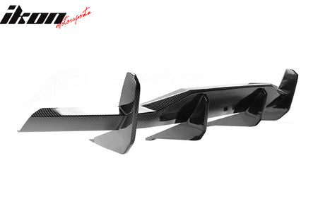 Fits 20-25 Chevy Corvette C8 Rear Bumper Diffuser Fin Lip Carbon Fiber Print ABS