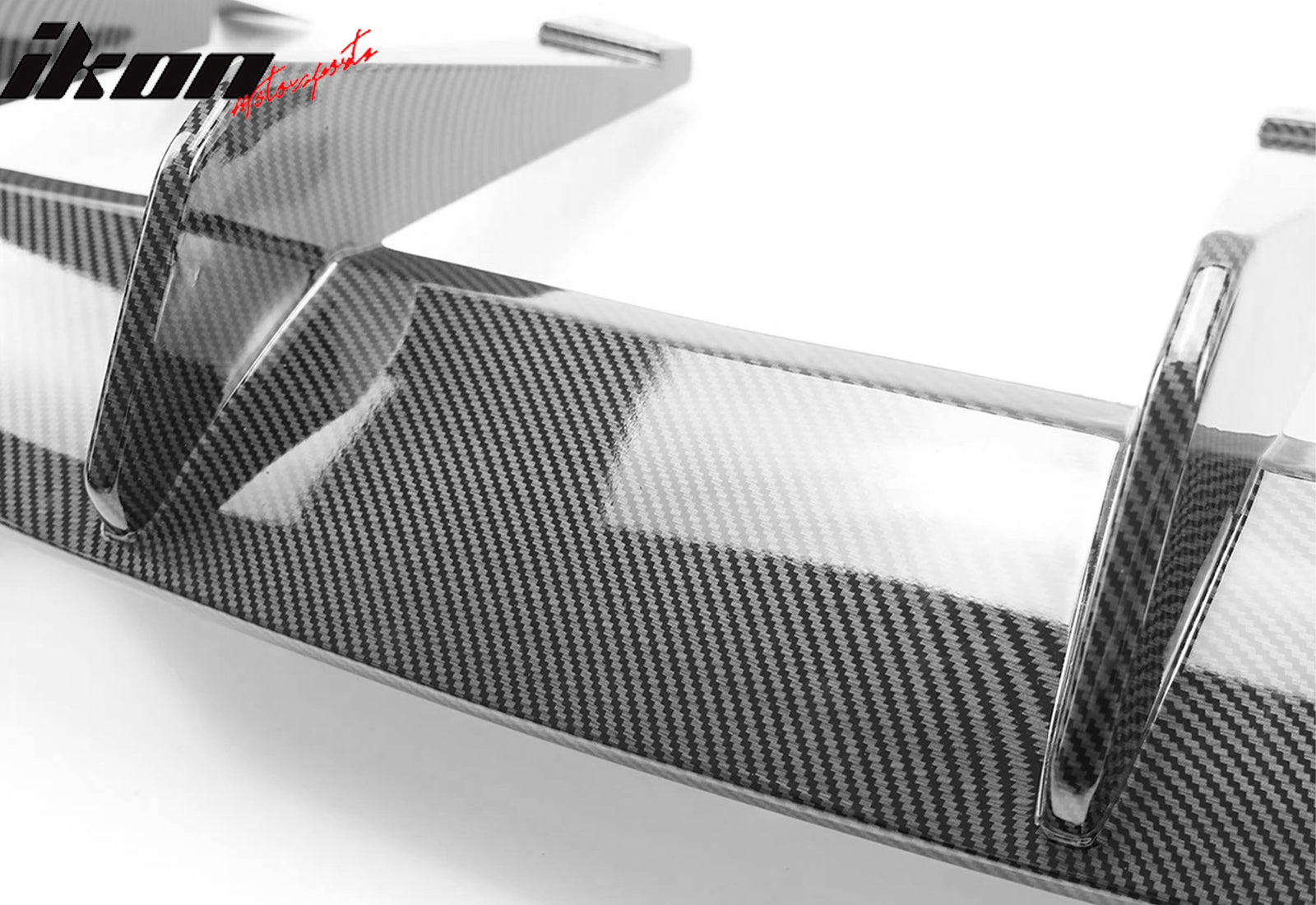 Fits 20-25 Chevy Corvette C8 Rear Bumper Diffuser Fin Lip Carbon Fiber Print ABS