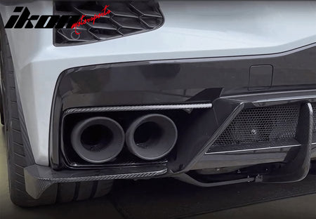 Fits 20-25 Chevy Corvette Stingray Rear Bumper Lip Diffuser Aprons Carbon Fiber