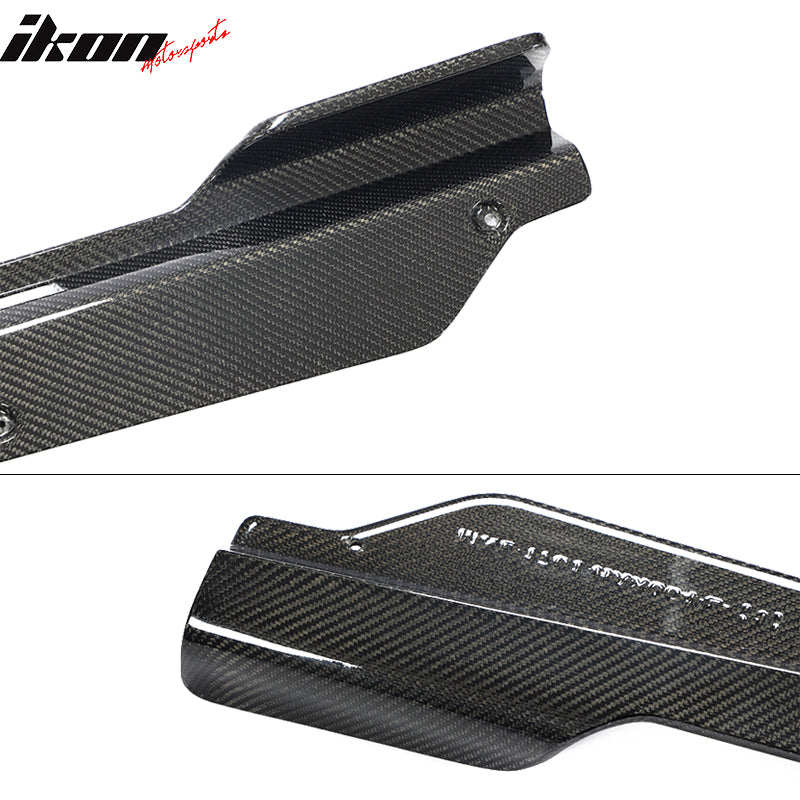 For 20-25 Chevy Corvette C8 IKON Style Carbon Fiber Winglet Side Skirt Extension
