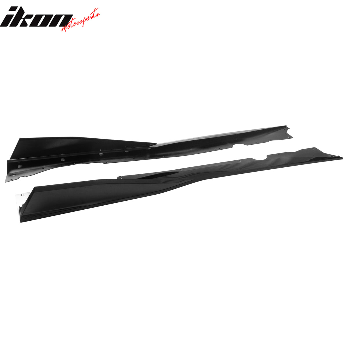 Fits 20-25 Chevy Corvette C8 IKON V1 B Style Gloss Black Side Skirt Extension PP
