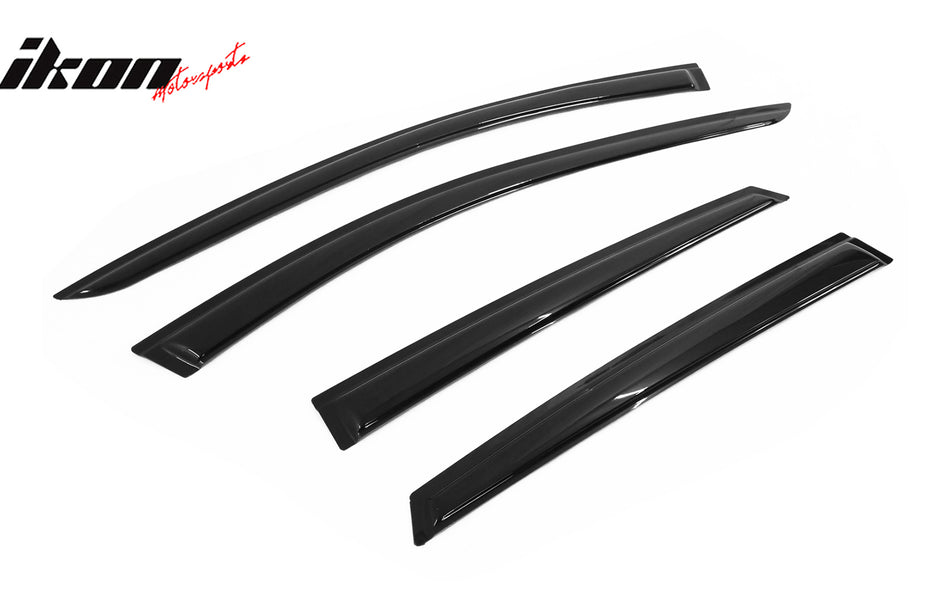 IKON MOTORSPORTS, Window Visors Compatible With 2020-2025 Ford Escape 4DR, Tape On Slim Style Acrylic Shade Rain Sun Guards Wind Vent Air Deflector, 2021 2022 2023 2024