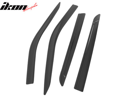 IKON MOTORSPORTS Tape on Low Profile Window Visors, Compatible with 2020-2025 Ford Explorer, Acrylic Smoke/Tinted Rain Guards, Side Window Wind Deflectors 4PCS