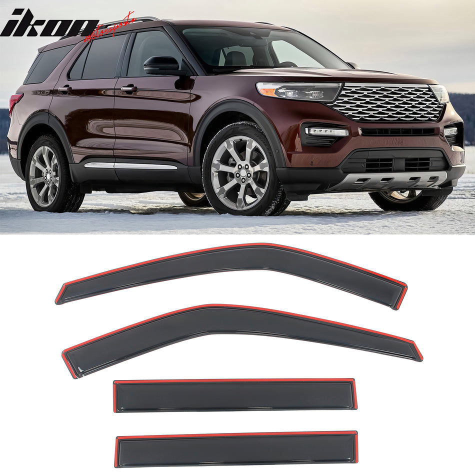 2020-2025 Ford Explorer 4PCS In-channel Window Visors Rain Vent Shade