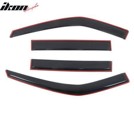 IKON MOTORSPORTS In Channel Window Visors Compatible with 2020-2025 Ford Explorer, Slim Style Acrylic Smoke Rain Guards, Side Window Wind Deflectors 4PCS