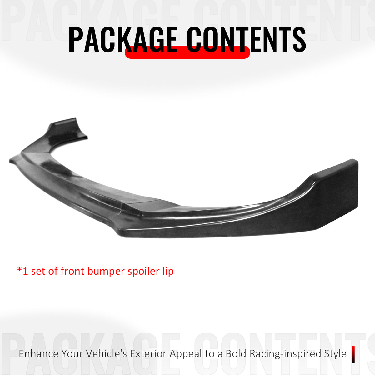 Fits 23-25 Kia Soul IKCS Style 3PCS Front Bumper Lip Lower Spoiler Unpainted PU
