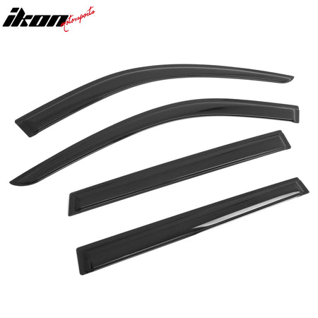 IKON MOTORSPORTS Tape on Window Visors Compatible with 2020-2025 Kia Telluride, Acrylic Smoke/Tinted Rain Guards, Side Window Wind Deflectors 4PCS