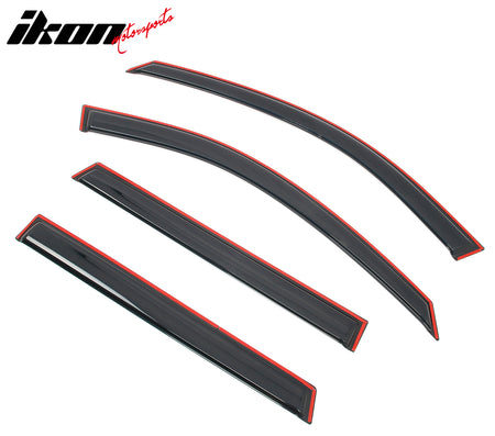 IKON MOTORSPORTS In Channel Window Visors Compatible with 2020-2025 Kia Telluride, Slim Style Acrylic Smoke Rain Guards, Side Window Wind Deflectors 4PCS