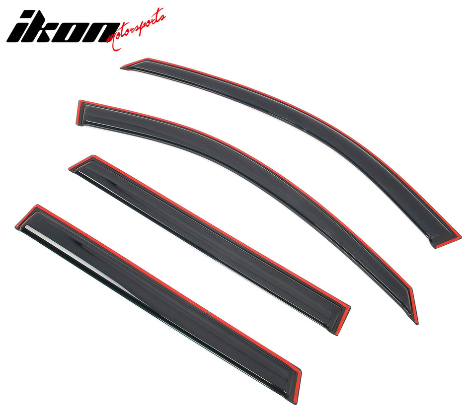 IKON MOTORSPORTS In Channel Window Visors Compatible with 2020-2025 Kia Telluride, Slim Style Acrylic Smoke Rain Guards, Side Window Wind Deflectors 4PCS
