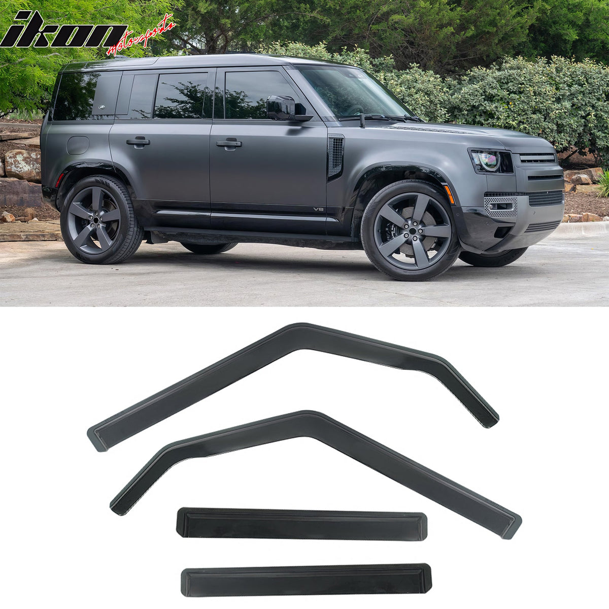 2020 - 2025 Land Rover Defender 110 130 In - Channel Window Visors Vent PCIkon Motorsports