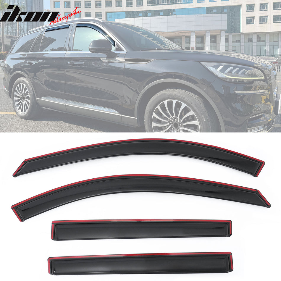 2020-2025 Lincoln Aviator Window Visors In Channel Sun Guard Deflector
