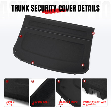 Fits 20-25 Mazda CX-30 Non-Retractable Cargo Cover Rear Trunk Privacy Shield