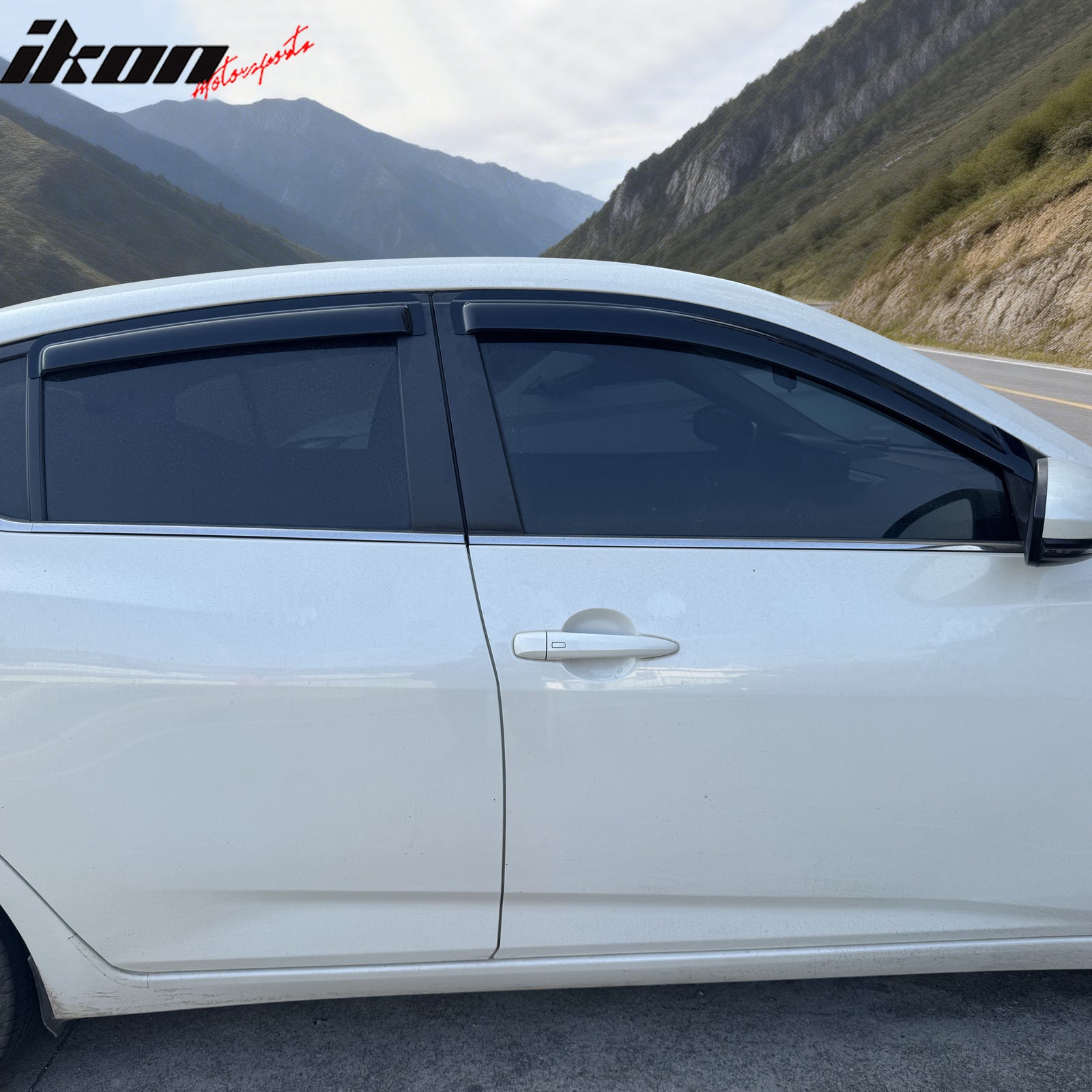 Fits 20-25 Nissan Sentra 4PCS Window Visors Smoke Acrylic Side Rain Deflectors