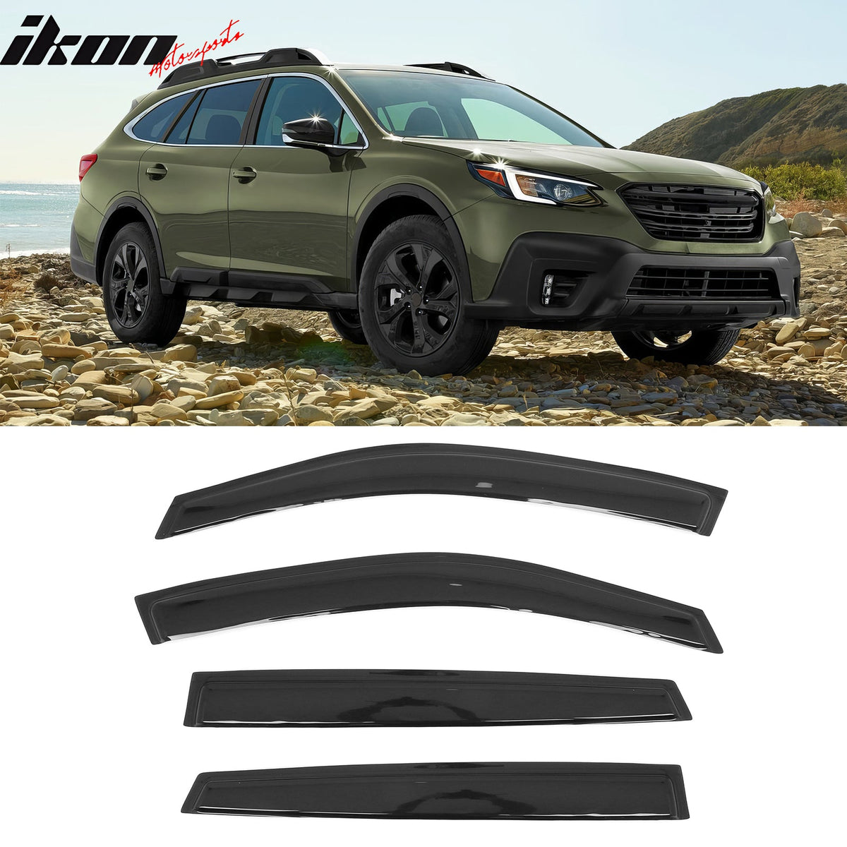 2020 - 2025 Subaru Outback 4PCS Tape on Window Visors Vent Rain GuardsIkon Motorsports