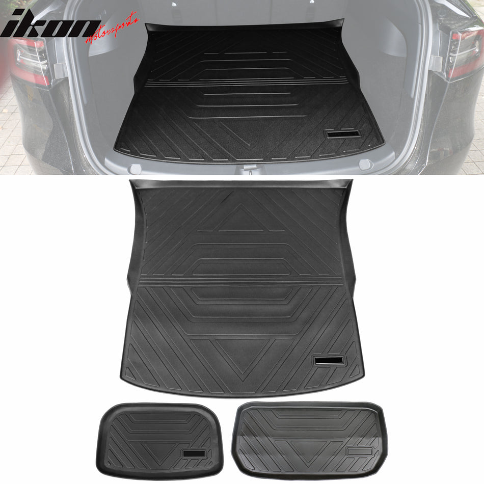2020-2025 Tesla Model Y Black Trunk Mats Cargo Liner Injection TPE