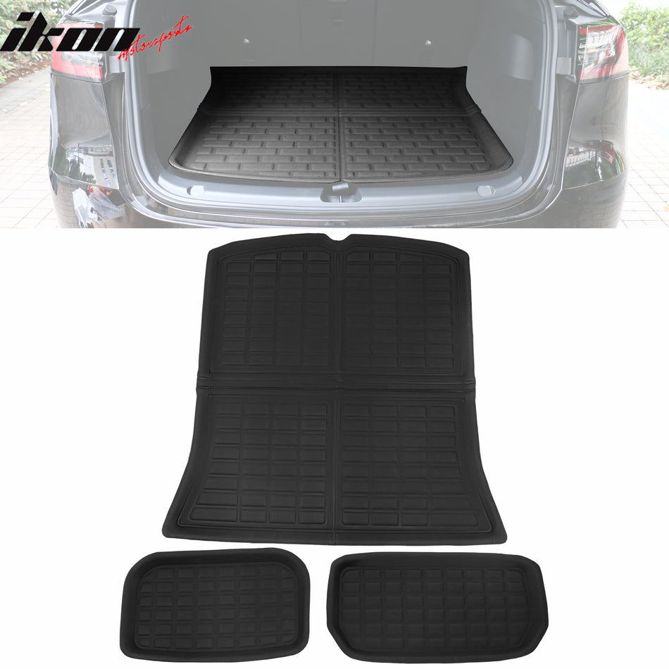 2020-2025 Tesla Model Y Black 3D Molded Trunk Mats Cargo Liner TPE