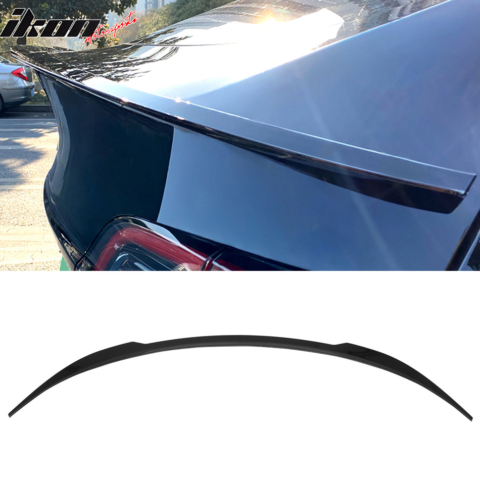 2020-2025 Tesla Model Y (Not Fit Model Y Juniper) Duckbill Rear Trunk Deck Lid Wing Lip Exterior Auto Parts MX Style Painted Gloss Black ABS Plastic