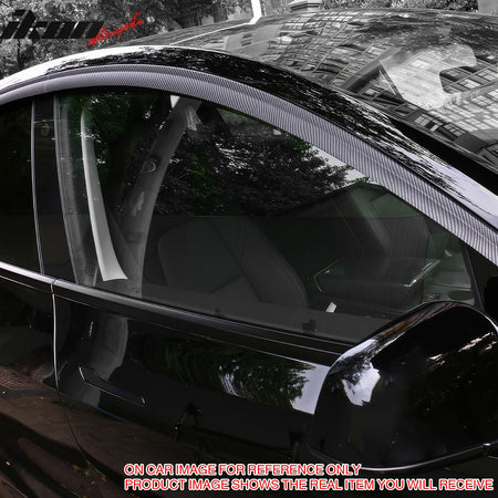 Fits 20-25 Tesla Model Y ABS Tape-on Window Visor Sun Rain Guard 4PCS - Chrome