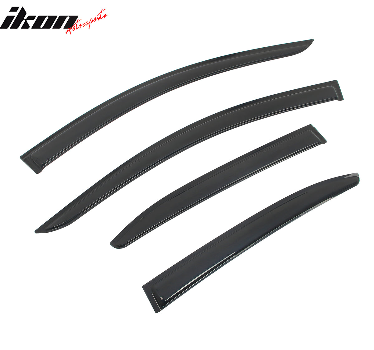 IKON MOTORSPORTS Tape on Window Visors Compatible with 2020-2025 Toyota Corolla Sedan 4-Door, Acrylic Smoke/Tinted Rain Guards, Side Window Wind Deflectors 4PCS