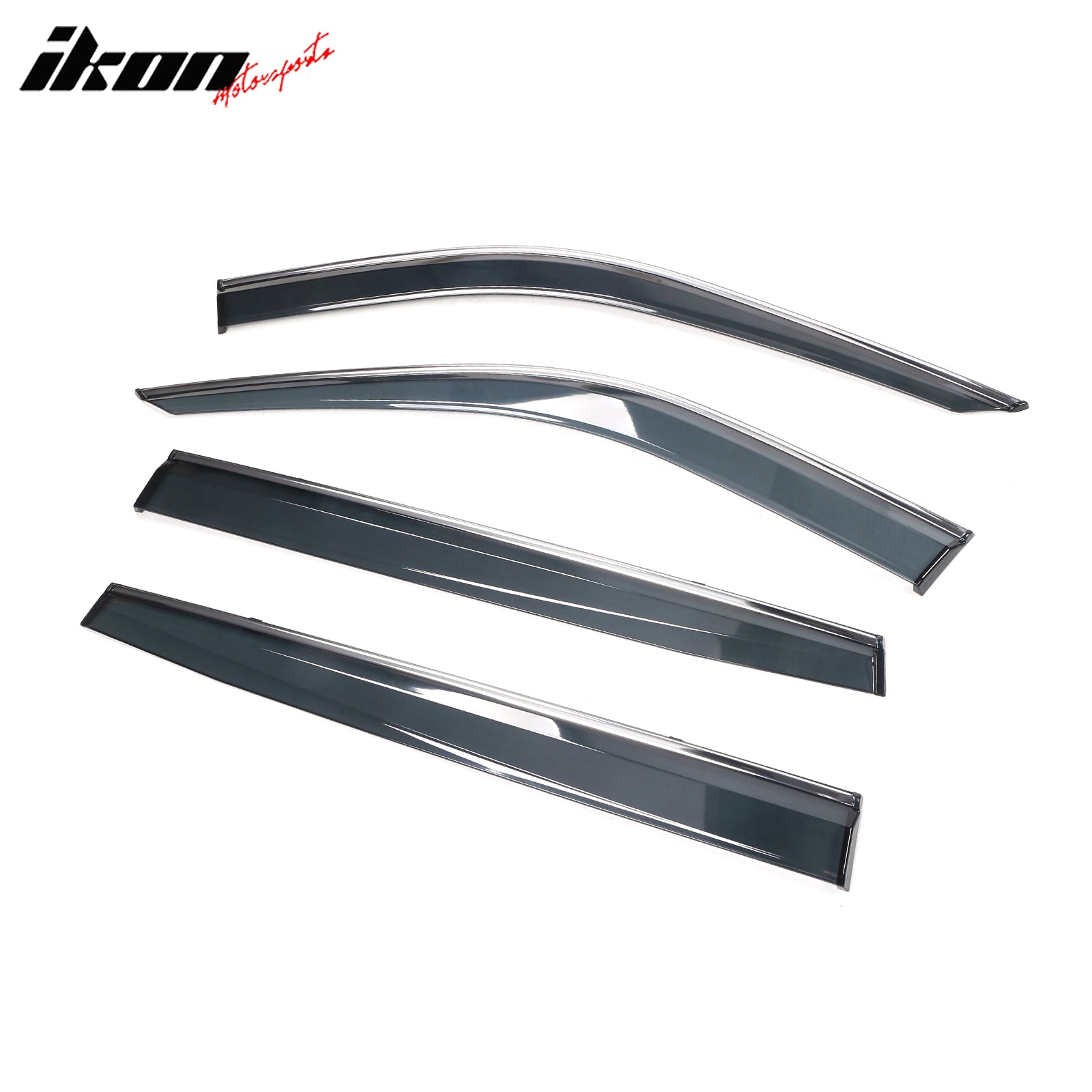 Fits 20-25 Toyota Highlander Slim PC Injection Window Visors w/ Chrome Trim 4PCS