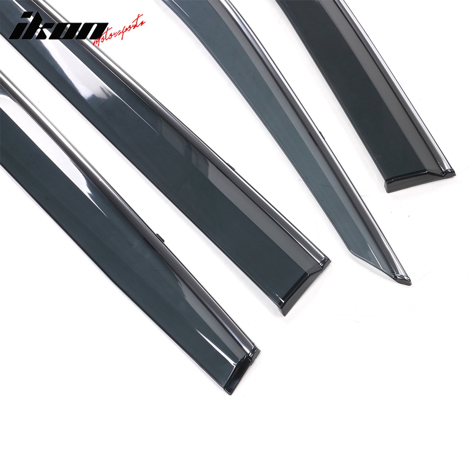 Fits 20-25 Toyota Highlander Slim PC Injection Window Visors w/ Chrome Trim 4PCS