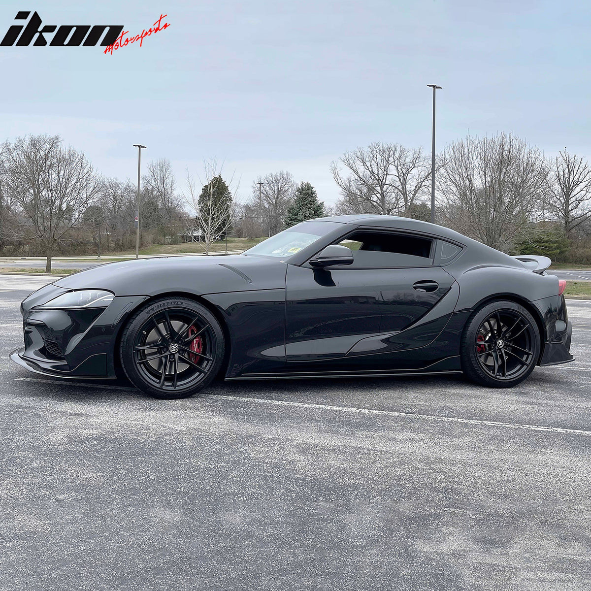 Fits 20-25 Toyota GR Supra A90 A91 IKON Front Bumper Lip Gloss Carbon Fiber CF