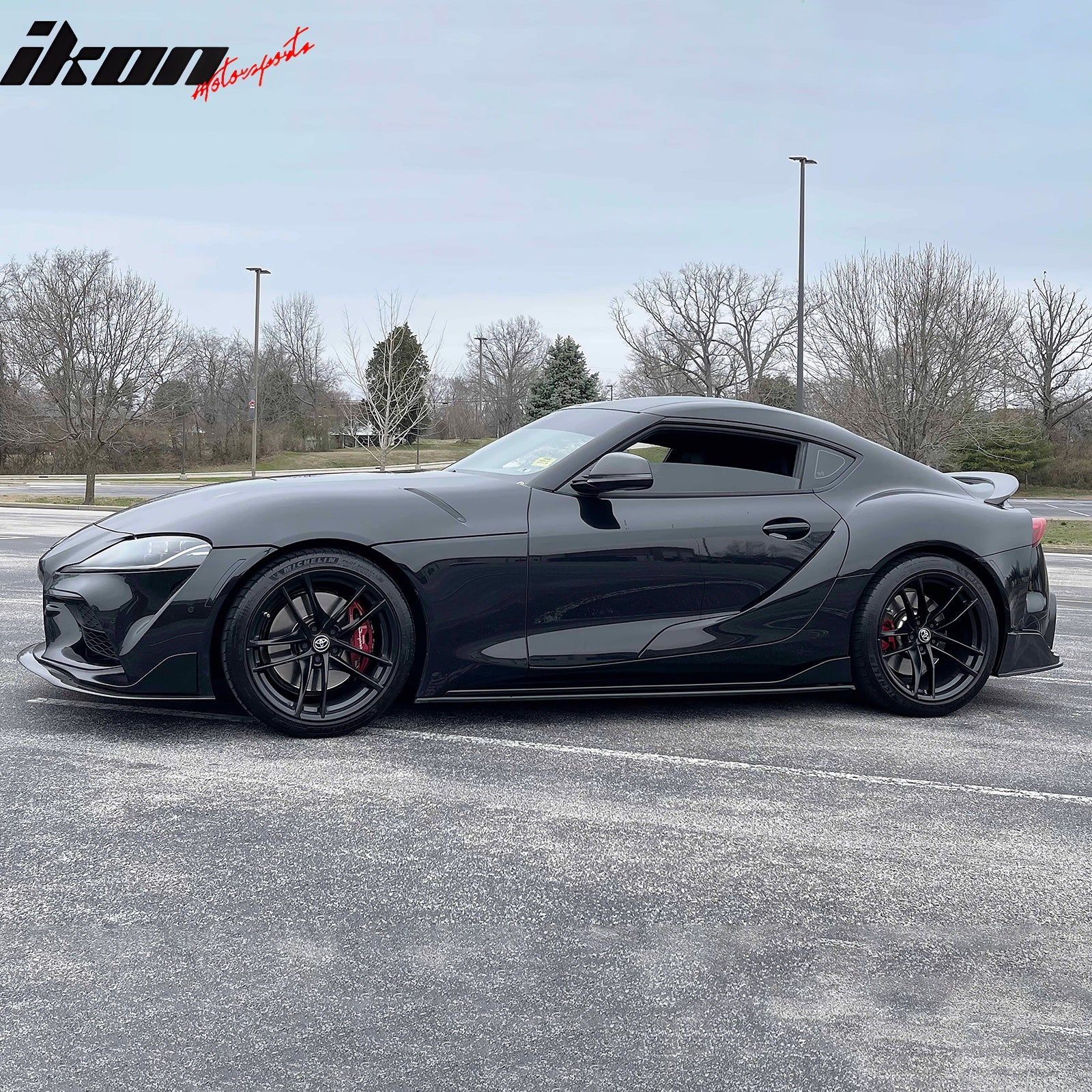 Fits 20-25 Toyota GR Supra A90 A91 IKON Front Bumper Lip Gloss Carbon Fiber CF