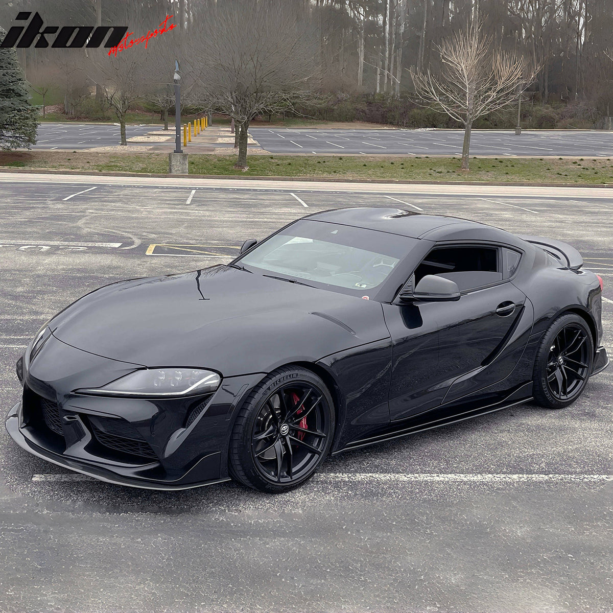 Fits 20-25 Toyota GR Supra A90 A91 IKON Front Bumper Lip Gloss Carbon Fiber CF