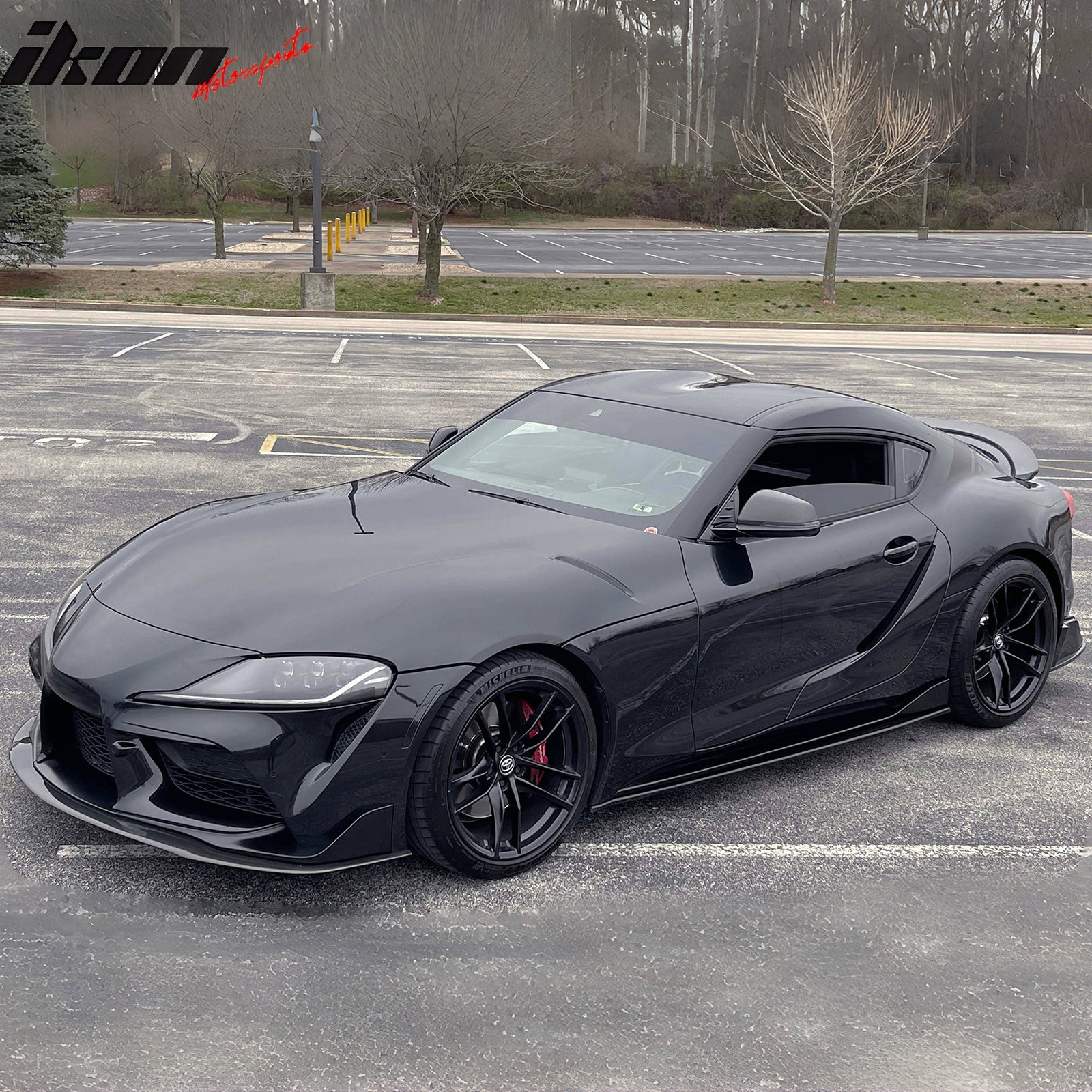 Fits 20-25 Toyota GR Supra A90 A91 IKON Front Bumper Lip Gloss Carbon Fiber CF