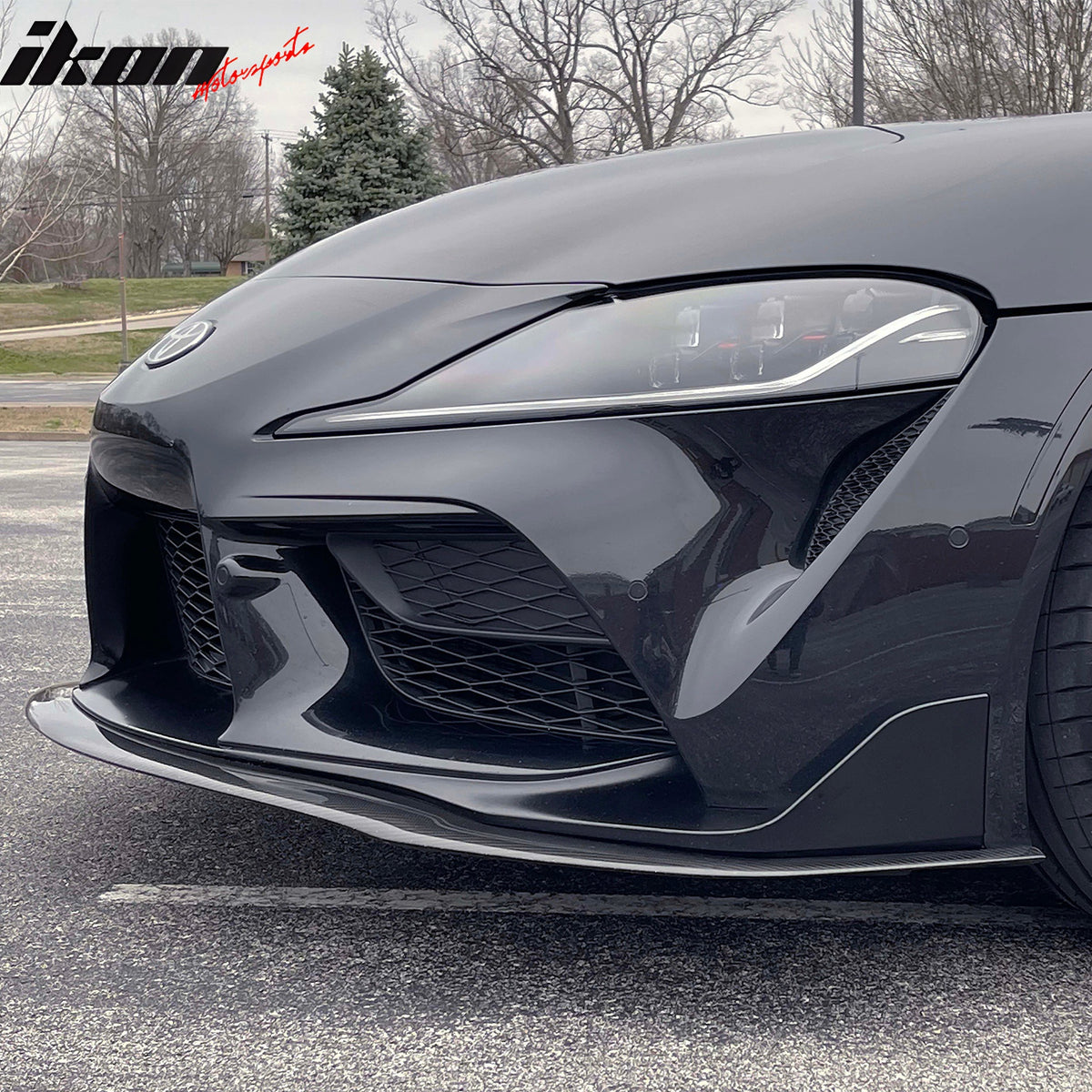 Fits 20-25 Toyota GR Supra A90 A91 IKON Front Bumper Lip Gloss Carbon Fiber CF