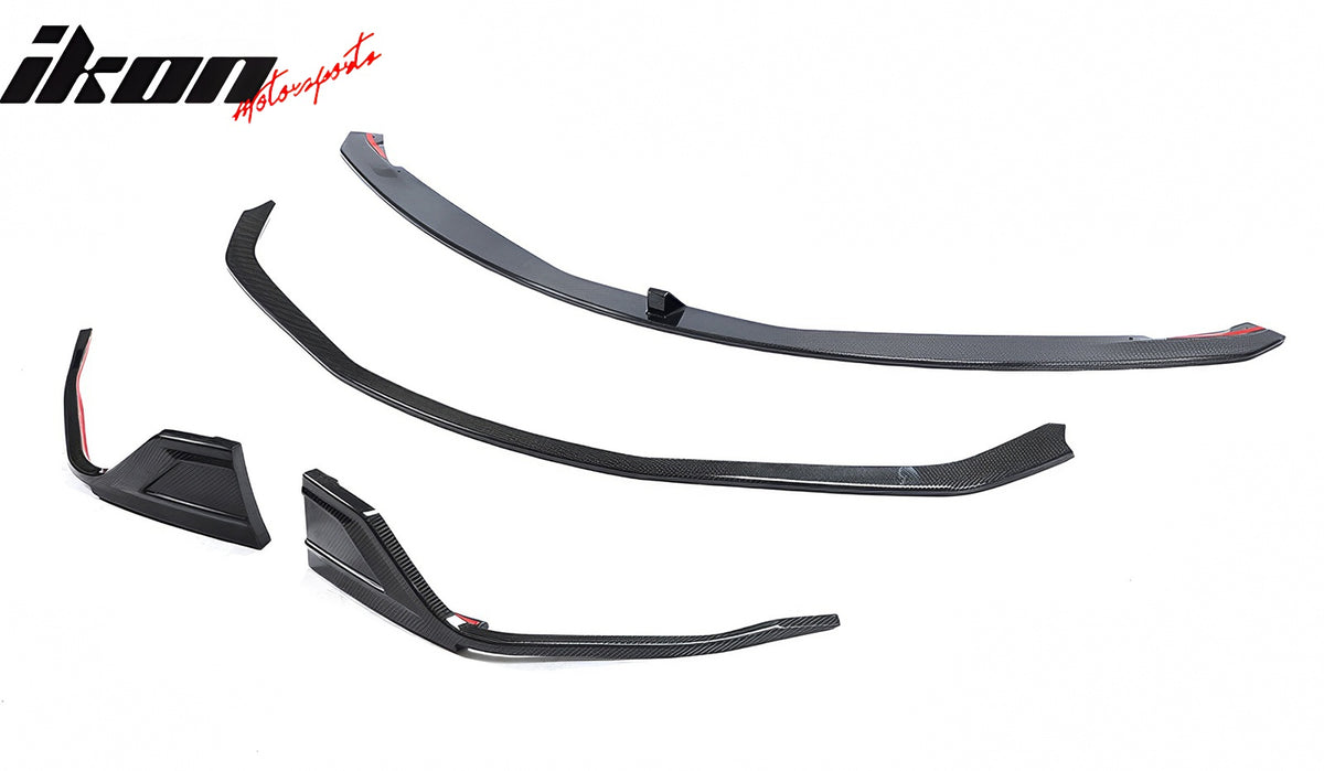 Fits 20-25 Toyota GR Supra A90 A91 MZ Speed 4PCS Front Bumper Lip Carbon Fiber